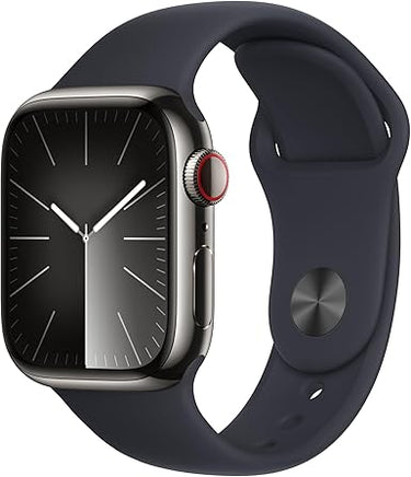 Apple Watch Series 9 (GPS + Cellular) - Caja de Acero Inoxidable en Oro de 41 mm - Correa Deportiva Color Arcilla - Talla S/M